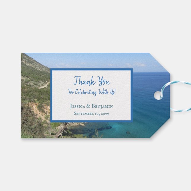 Nature Photography Mediterranean Sea Wedding  Gift Tags (Front (Horizontal))