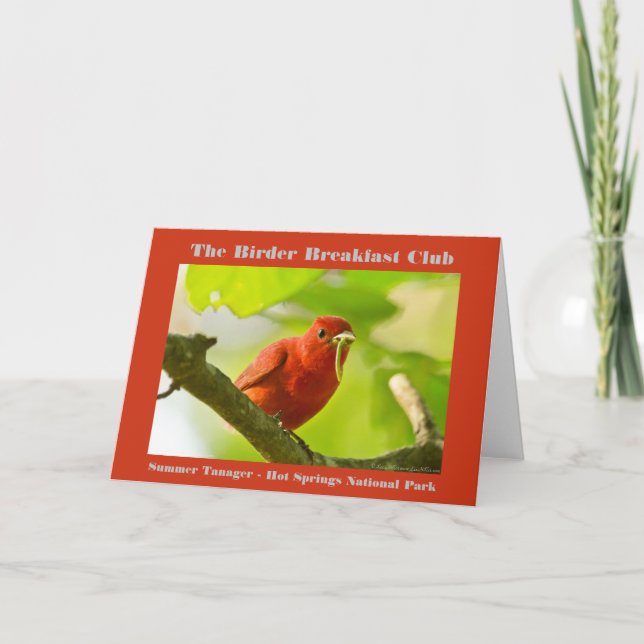 Nature Photography Summer Tanager Birder Card (Front)