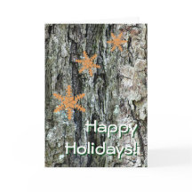 Nature Pine Bark Seasonal Holiday Greeting