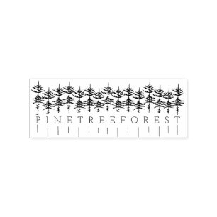 Nature Pine Tree Forest Rubber Stamp