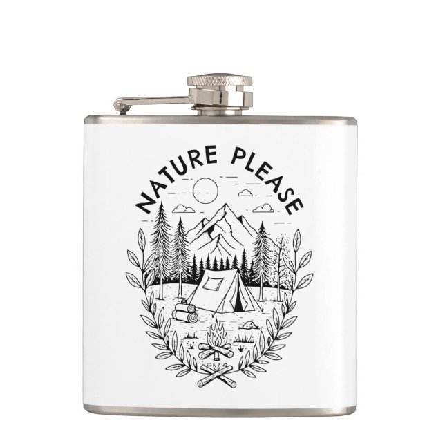 Nature Please Hip Flask (Front)
