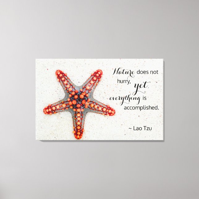 Nature Print Starfish with Lao Tzu Quote (Front)