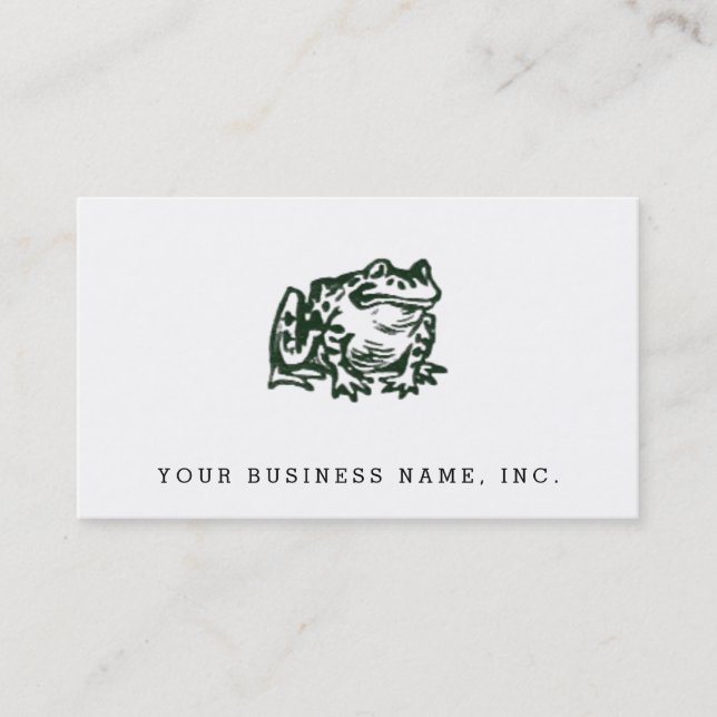 Nature Professional Toad Illustration Business Card (Front)