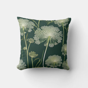 Nature Queen Anne's Lace Pattern Throw Pillow