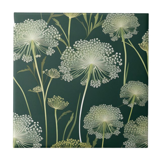 Nature Queen Anne's Lace Pattern Tile (Front)