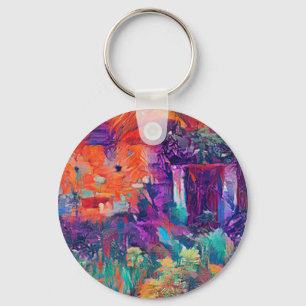 Nature reclaims a house in Bulgaria vibant A.I. Keychain