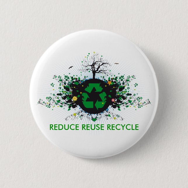 Nature Recycles 2 Inch Round Button (Front)