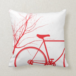 Nature Red  bike throw pillow