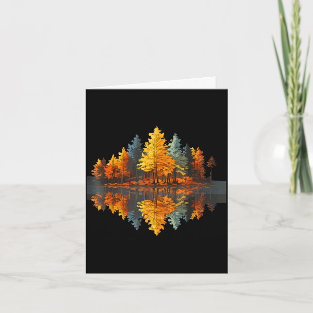 Nature reflection autumn forest outdoor graphic card (Front)