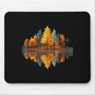 Nature reflection autumn forest outdoor graphic mouse pad