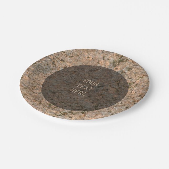 Nature Rock Photo Geology Texture any Text Paper Plate (Angled)