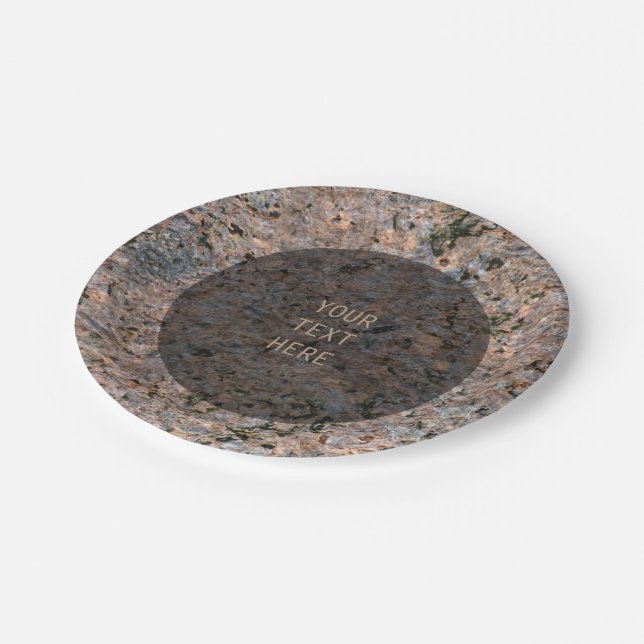 Nature Rock Photo Geology Texture any Text Paper Plate (Angled)