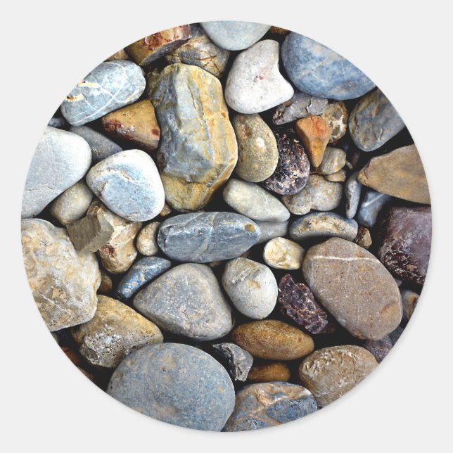 nature rocks river stones classic round sticker (Front)