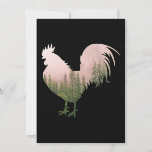 NATURE ROOSTER CHICKEN FOREST STYLE INVITATION