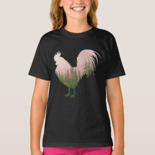 NATURE ROOSTER CHICKEN FOREST STYLE T-Shirt