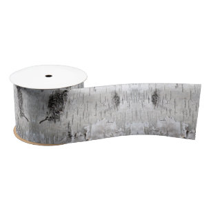 nature rustic country white birch tree bark satin ribbon