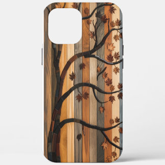 Nature’s Art: Wooden Plank Tree Mosaic Phone Case
