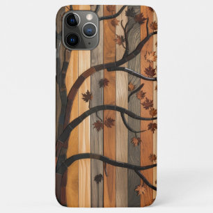 Nature’s Art: Wooden Plank Tree Mosaic Phone Case
