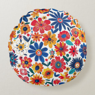 Nature’s Blooming Touch Round Pillow