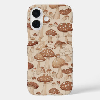 Nature’s Delight: Mushroom-Themed Artwork iPhone 16 Case