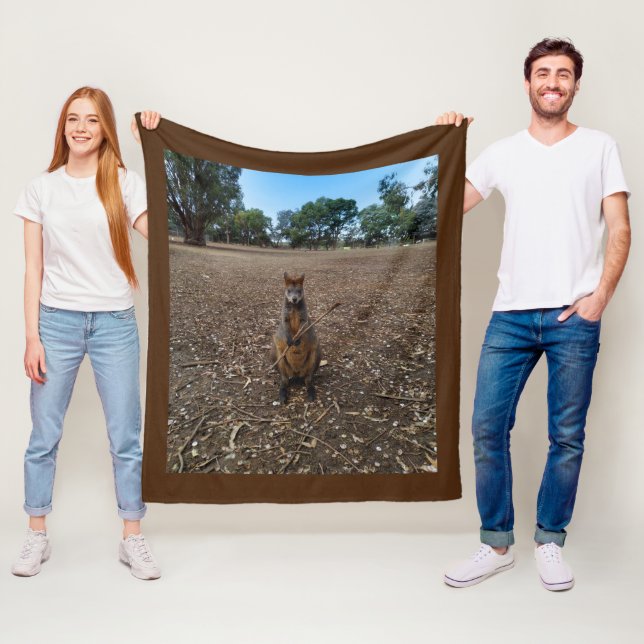 "Nature’s Feast: A Wallaby’s Snack Break" Fleece Blanket (In Situ)