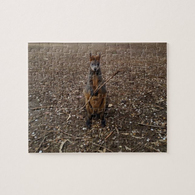 "Nature’s Feast: A Wallaby’s Snack Break" Jigsaw Puzzle (Horizontal)
