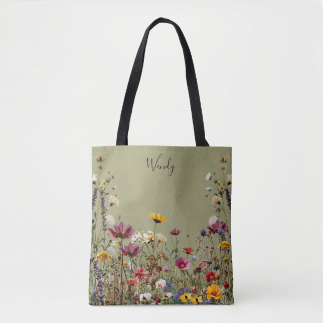 Nature’s Garden Personalized Tote Bag (Front)