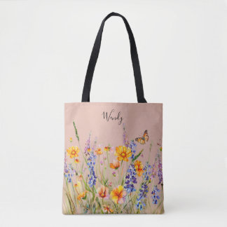 Nature’s Garden Personalized Tote Bag