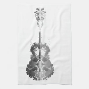Nature’s Song: Forest Landscape Guitar Art Kitchen Towel