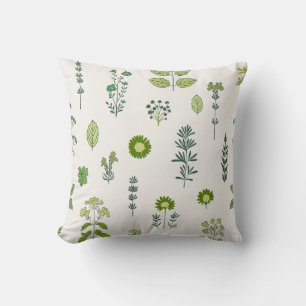 Nature’s Touch Green Tones Throw Pillow