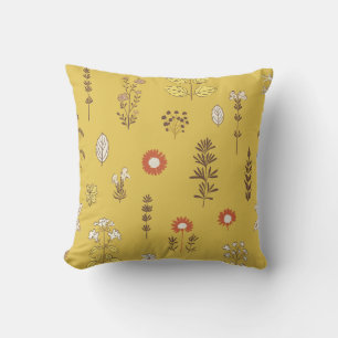 Nature’s Touch Yellow Mustard Throw Pillow