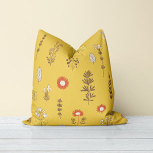 Nature’s Touch Yellow Mustard Throw Pillow