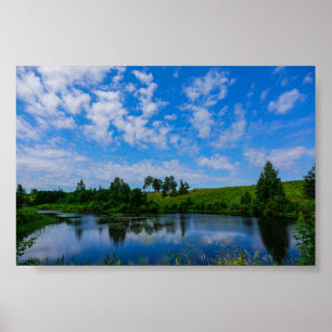 Nature Scenery Landscape Lake Trees Belarus Poster