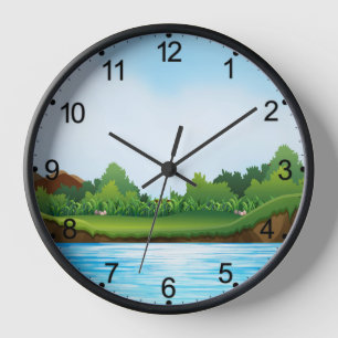 Nature Scenery with River Tank-22805 Clock