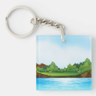Nature Scenery with River Tank-22805 Keychain