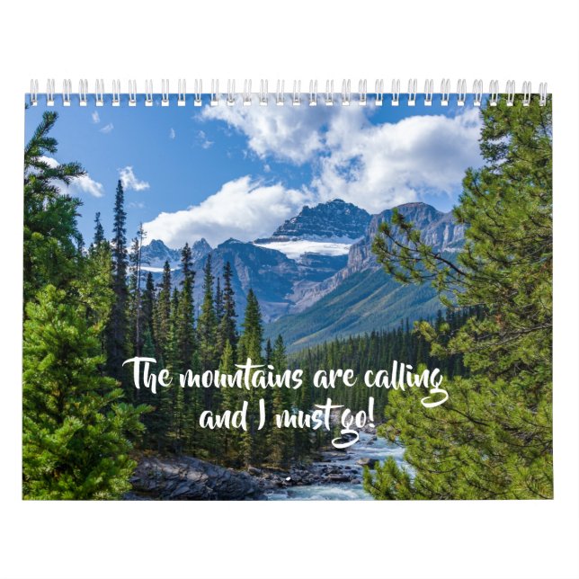 Nature Scenes of Mountains 12 Month Wall Calendar (Cover)
