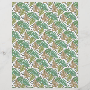 Nature scrapbook paper design with leaves