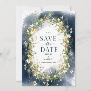 Nature Script Wildflower Wedding Save The Date