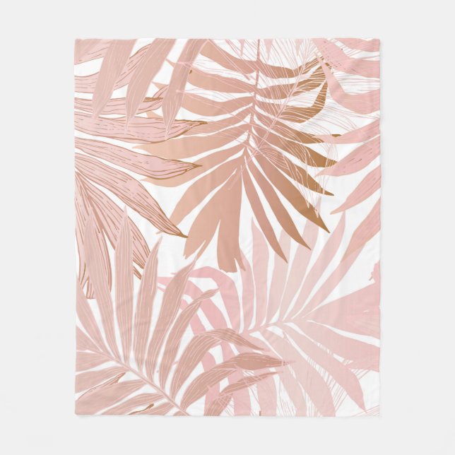 Nature seamless pattern. Hand drawn abstract tropi Fleece Blanket (Front)