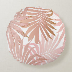 Nature seamless pattern. Hand drawn abstract tropi Round Pillow