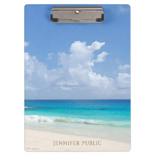 Nature Seascape Waves Elegant Watercolor Template Clipboard