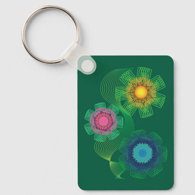 Nature Shapes and Lines Patterns  Keychain (Front)