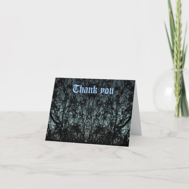 Nature silhouette Gothic Thank you card (Front)