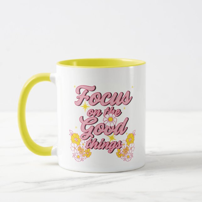 Nature Soul Slogan | Focus on the Good Things Mug (Left)