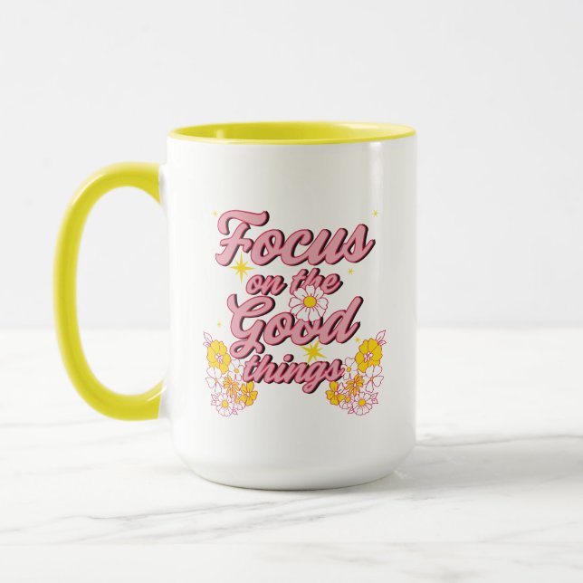 Nature Soul Slogan | Focus on the Good Things Mug (Left)