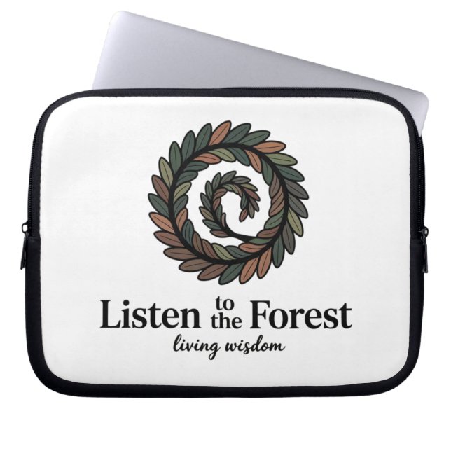 Nature Spiral Artwork & Wisdom Quote Laptop Sleeve (Front)