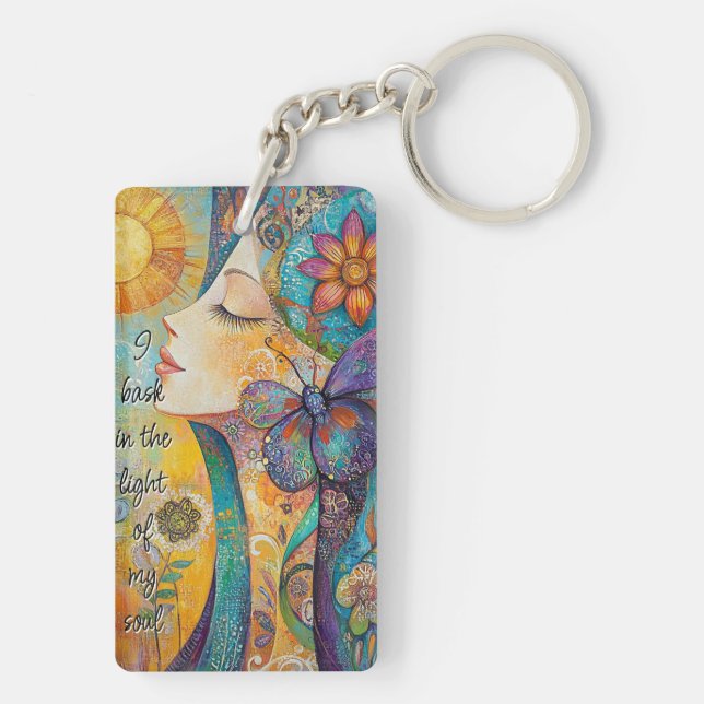 Nature Spirit Woman Acrylic Keychain (Back)