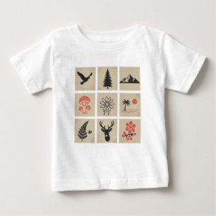 Nature stamp collage baby T-Shirt