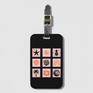 Nature stamp collage luggage tag