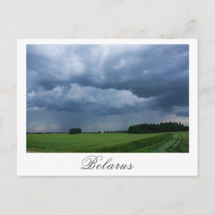 Nature Stormy Sky Landscape Scenery Field Belarus Postcard